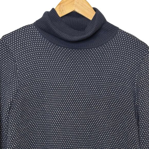 L.L. Bean Cotton Cashmere Blend Medium Petite Winter Scene Turtleneck Sweater - Picture 4 of 8